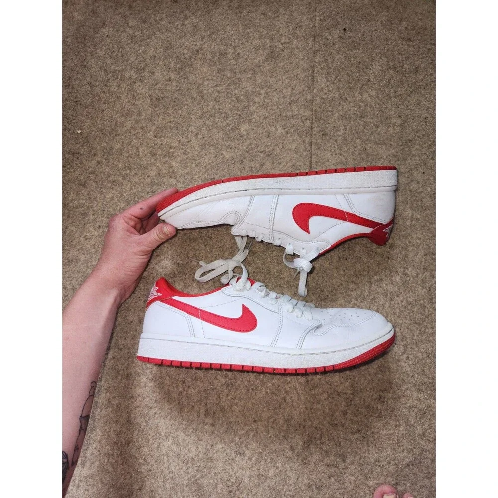 Nike Air Jordan 1 Low OG Sneakers | White University Red | 2023 | M9.5